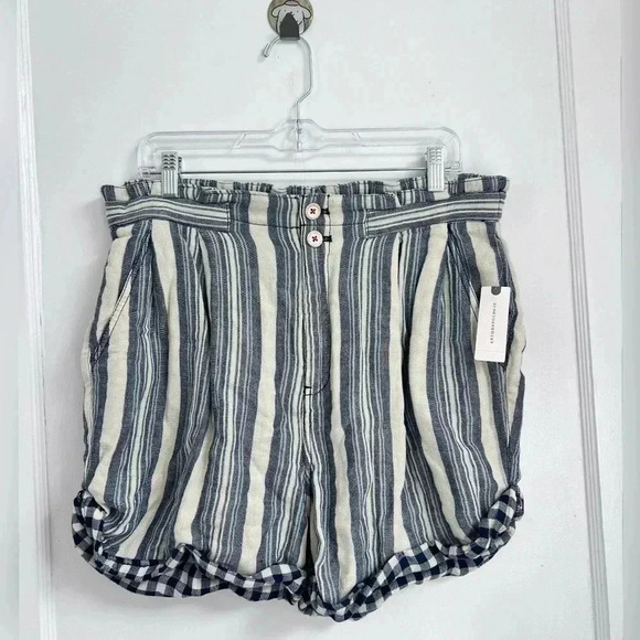 Anthropologie Pilcro Everyday Striped Shorts in Blue Motif New W/Tag Size 31 - Picture 1 of 5